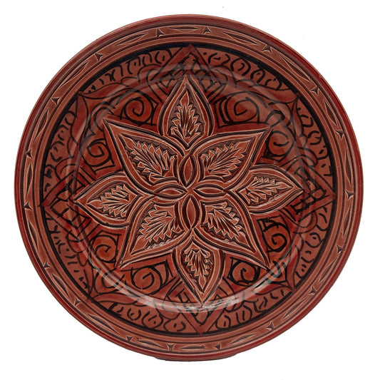 Piatto Ceramica Terracotta Parete Diam.23cm Etnico Marocchino Marocco 0401221310