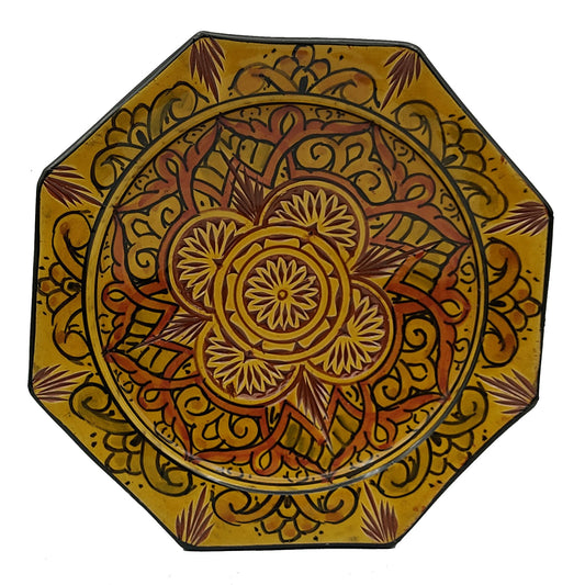 Piatto Ceramica Terracotta Parete Diam.23cm Etnico Marocchino Marocco 0401221311