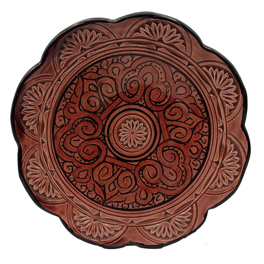 Piatto Ceramica Terracotta Parete Diam.23cm Etnico Marocchino Marocco 0401221319