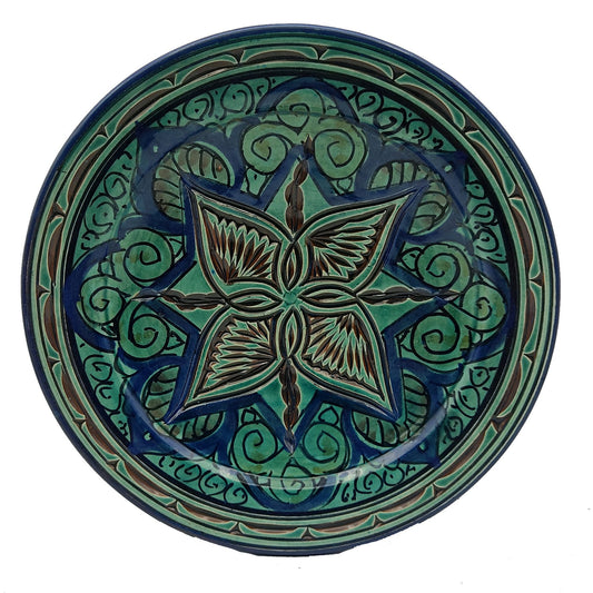 Piatto Ceramica Terracotta Parete Diam.23cm Etnico Marocchino Marocco 0401221328