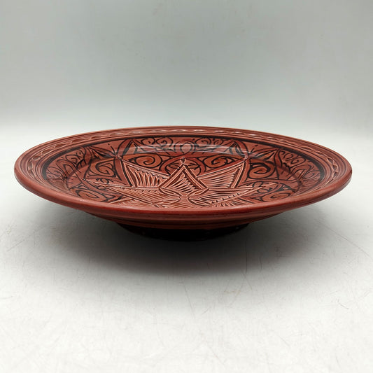 Piatto Ceramica Terracotta Parete Diam.23cm Etnico Marocchino Marocco 0401221342