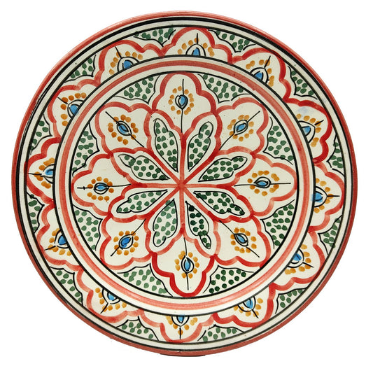 Piatto Ceramica Terracotta Parete Diam.27cm Etnico Marocchino Marocco 1101221035