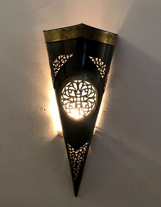 Applique Da Muro Lampada Lanterna Alluminio Bronzo 003 Marocco Marocchina Etnico