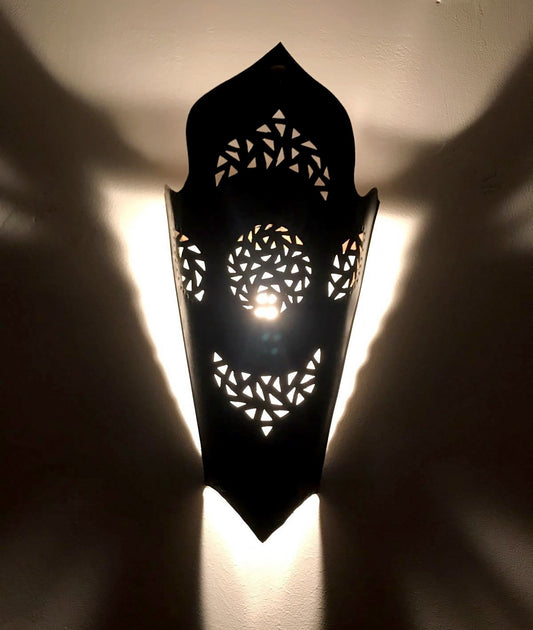 Applique Da Muro Lampada Lanterna Alluminio Bronzomarocco Marocchina Etnico 1030