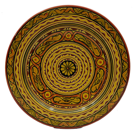 Piatto Ceramica Terracotta Parete Diam.27cm Etnico Marocchino Marocco 1301211506