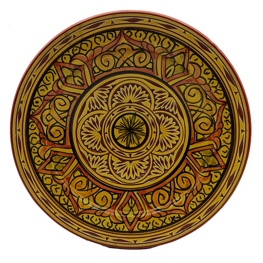 Piatto Ceramica Terracotta Parete Diam.27cm Etnico Marocchino Marocco 1301211508