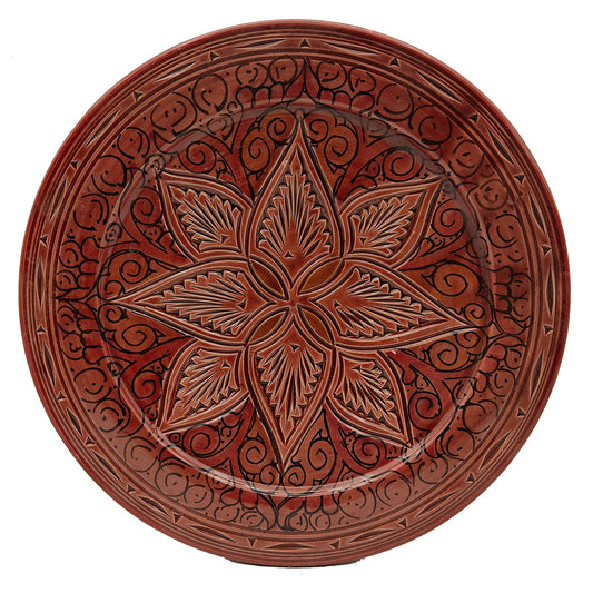 Piatto Ceramica Terracotta Parete Diam.27cm Etnico Marocchino Marocco 1301211525