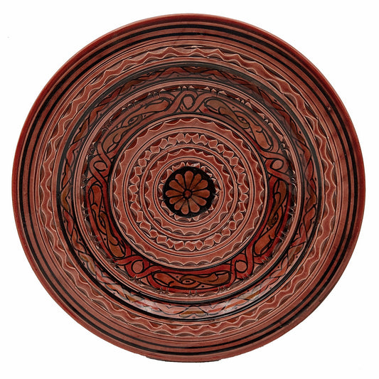 Piatto Ceramica Terracotta Parete Diam.27cm Etnico Marocchino Marocco 1301211529