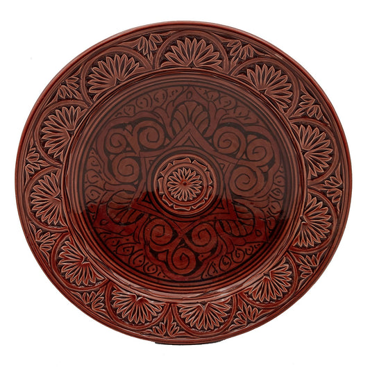 Piatto Ceramica Terracotta Parete Diam.27cm Etnico Marocchino Marocco 1301211553