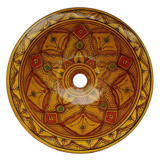 Lavabo Lavandino da Bagno Ceramica Terracotta Etnico Marocco Marocchino 1603221107