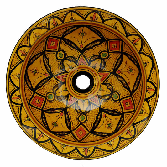 Lavabo Lavandino da Bagno Ceramica Terracotta Etnico Marocco Marocchino 1603221110