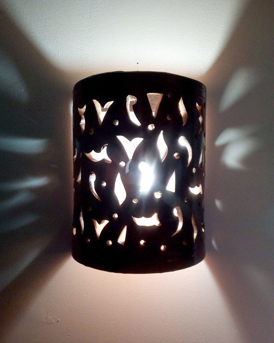 Arredamento Etnico Applique Parete Lampada Lanterna Terracotta Marocchina 1225