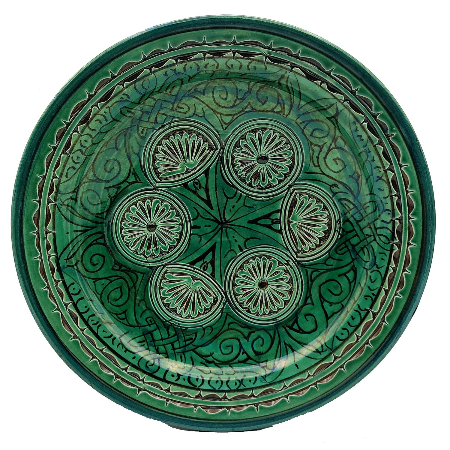 Piatto Ceramica Terracotta Parete Diam.30cm Etnico Marocchino Marocco 1801221102