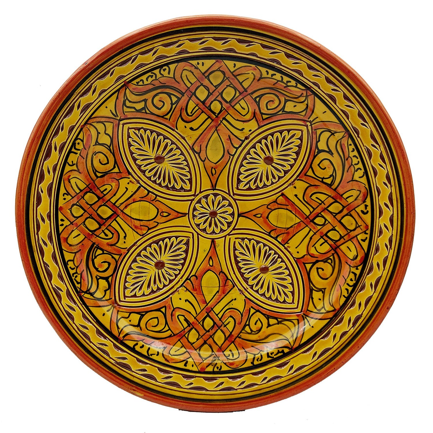 Piatto Ceramica Terracotta Parete Diam.30cm Etnico Marocchino Marocco 1801221108