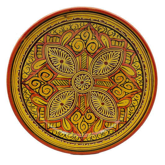 Piatto Ceramica Terracotta Parete Diam.30cm Etnico Marocchino Marocco 1801221112
