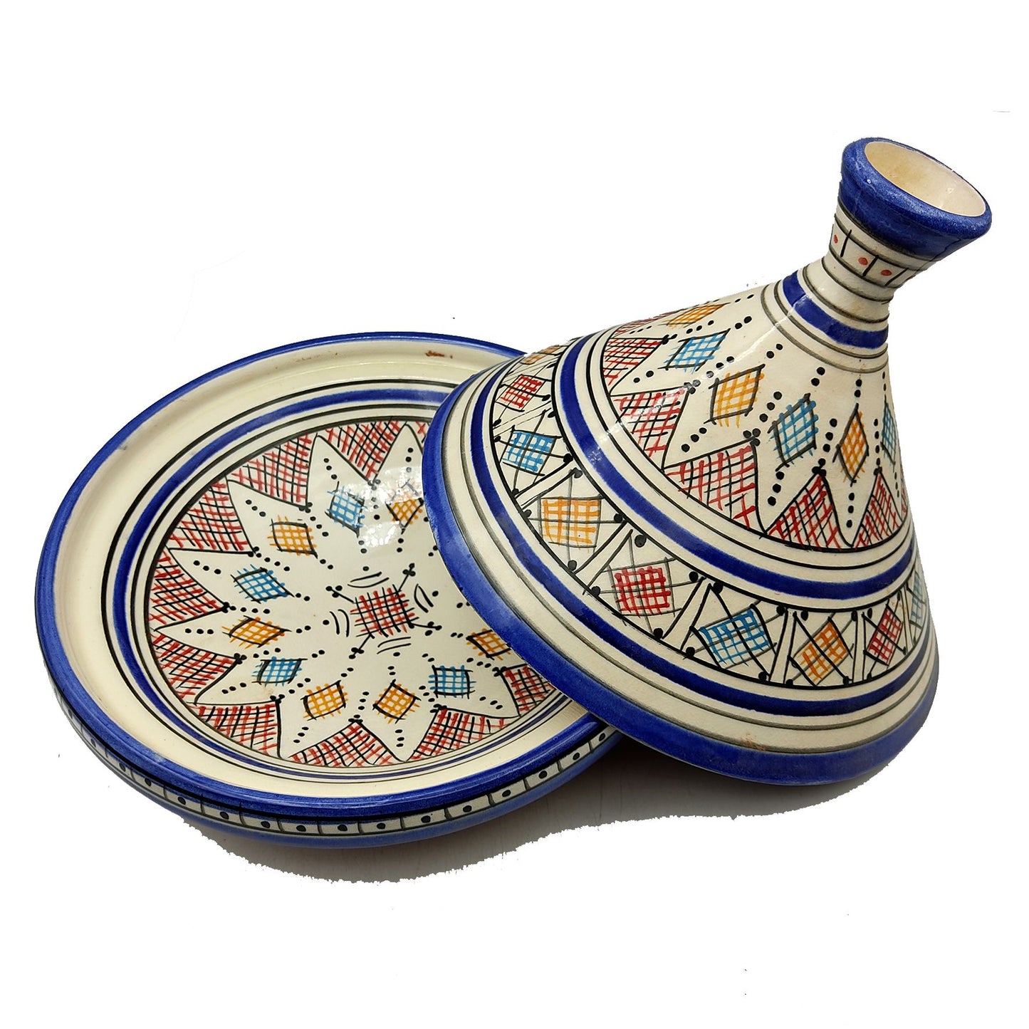 Tajine Decorativa Ceramica Terracotta Marocco Marocchina Etnica Dipinta a Mano 2302221106