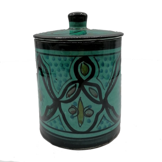 Arredamento Etnico Porta Spezie Ceramica Terracotta Dipinto Marocco 1802211006