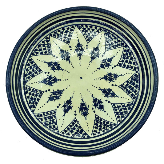 Artigianato Etnico Piatto Ceramica Dipinto Portata Decorativo Marocco 1502211218