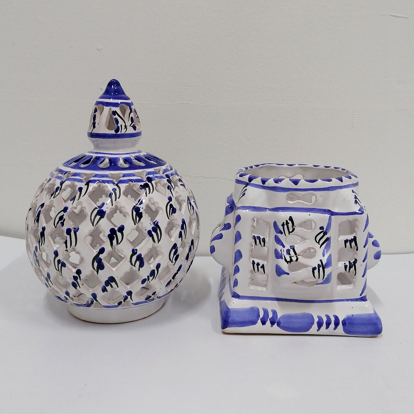 Arredamento Etnico Lanterna Lampada Ceramica Fatta A Mano Tunisina 2402211206