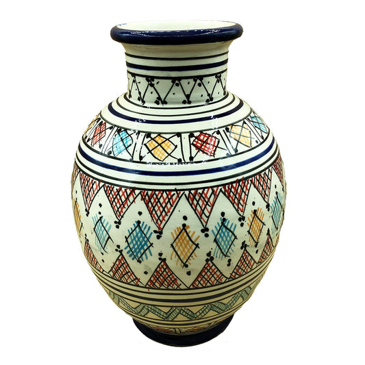 Etnico Arredo Vaso Berbero Marocchino Ceramica Terracotta Orientale H. 38 Cm 0904211024