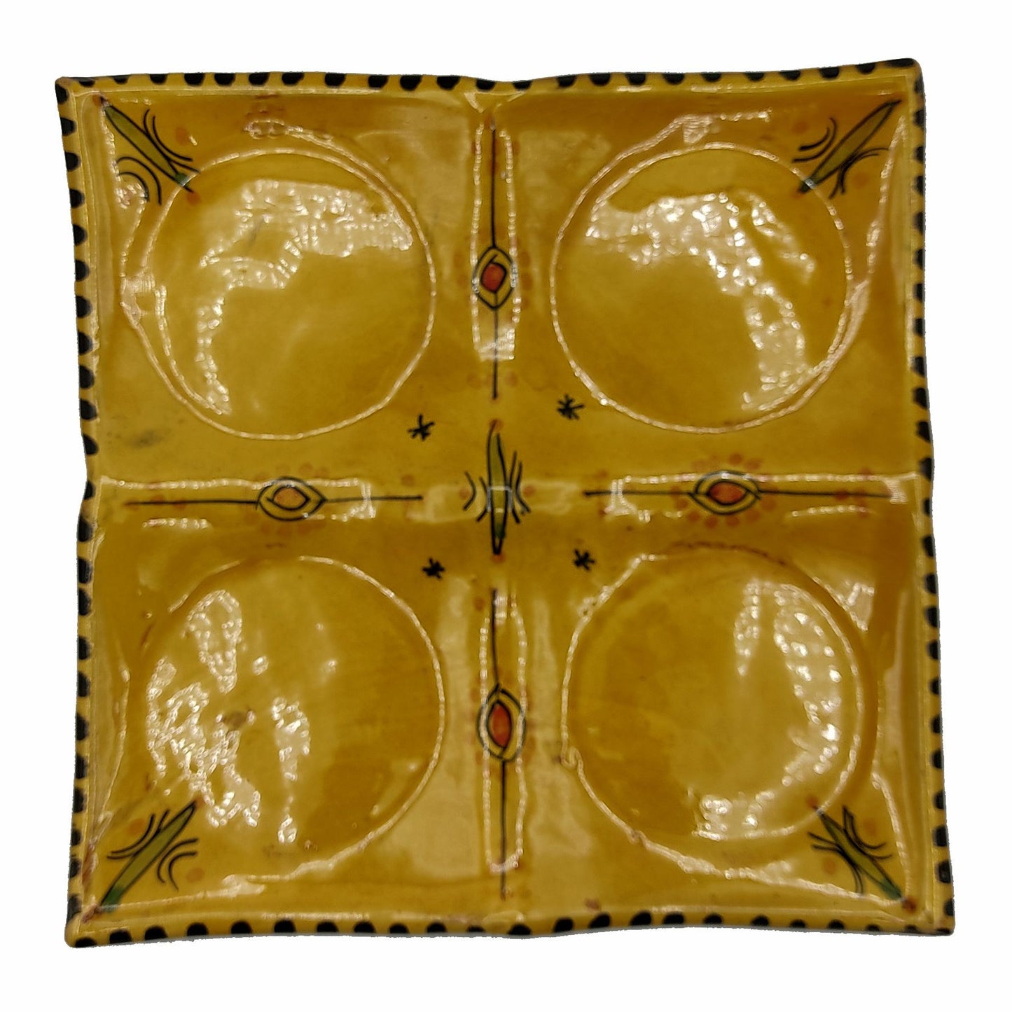 Arredamento Etnico Antipastiera Piatto Ceramica Terracotta Marocchina 1705211002
