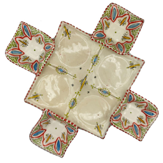 Arredamento Etnico Antipastiera Piatto Ceramica Terracotta Marocchina 1705211007