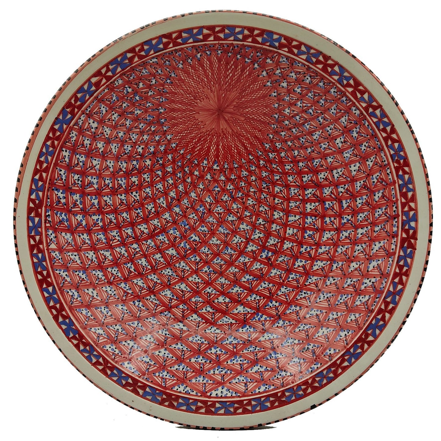 Piatto Ceramica Bianca Alta Qualita Portata Decorativo Etnic Tunisino 1301210937
