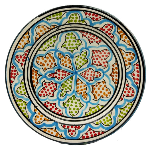 Piatto Ceramica Terracotta Parete Diam.23cm Etnico Marocchino Marocco 0401221141
