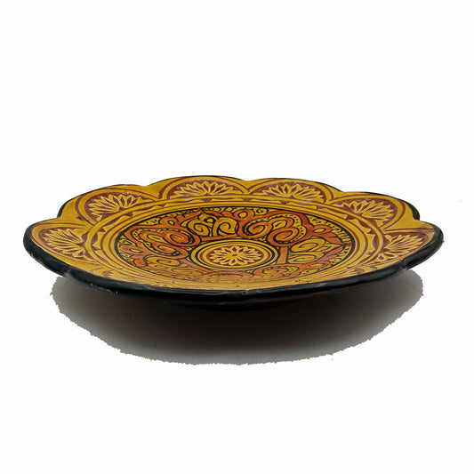 Piatto Ceramica Terracotta Parete Diam.23cm Etnico Marocchino Marocco 0401221308