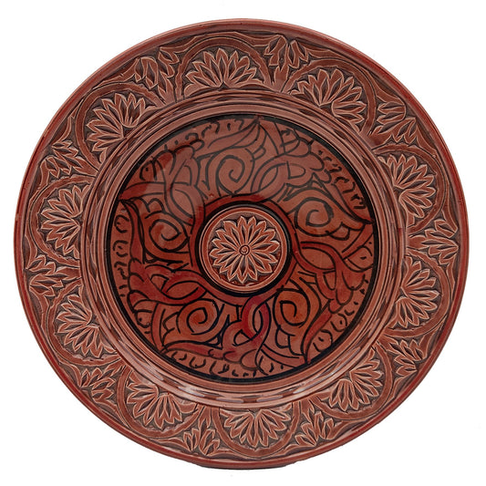 Piatto Ceramica Terracotta Parete Diam.23cm Etnico Marocchino Marocco 0401221329