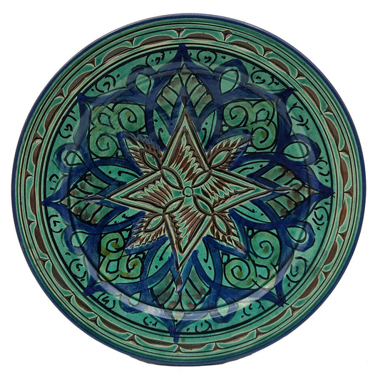 Piatto Ceramica Terracotta Parete Diam.23cm Etnico Marocchino Marocco 0401221337
