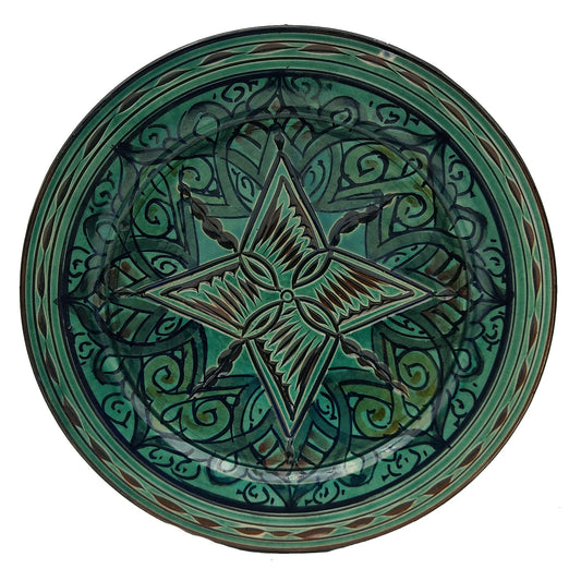 Piatto Ceramica Terracotta Parete Diam.23cm Etnico Marocchino Marocco 0401221344