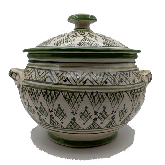 Zuppiera con 4 Tazze Ceramica Terracotta Marocchina Zuppa Fonduta Cucina 0504221204