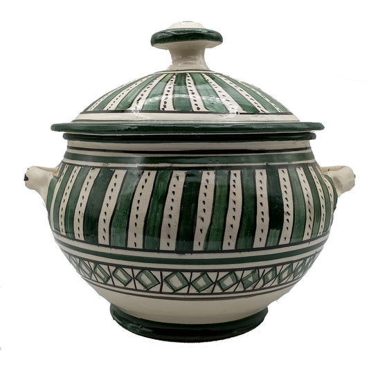 Zuppiera con 2 Tazze Ceramica Terracotta Marocchina Zuppa Fonduta Cucina 0504221209