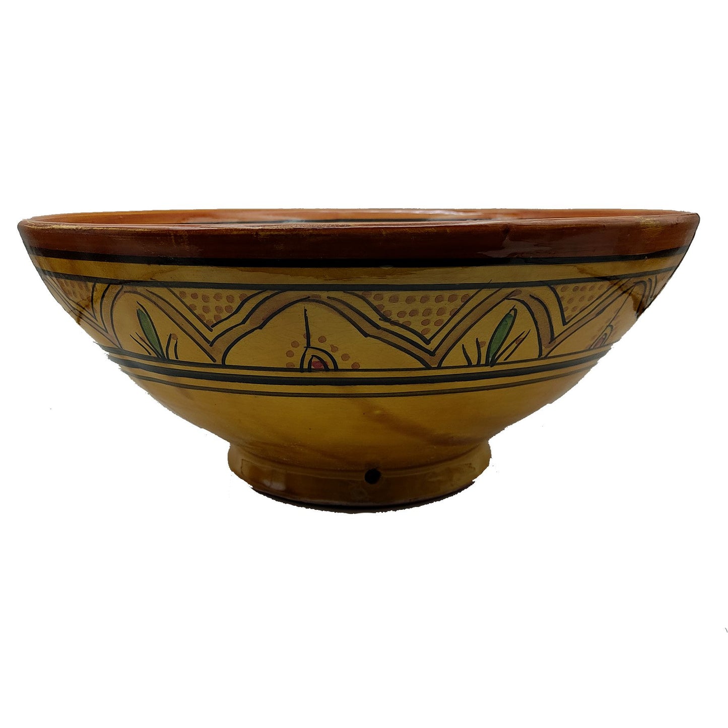 Ciotola Piatto Salse Zuppa Etnica Marocco Marocchina Ceramica Terracotta Diam. 36 cm 1002221108