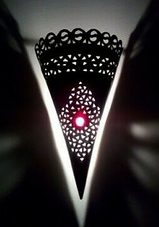Applique Da Muro Lampada Lanterna Alluminio Art Marocco Marocchina Etnico 1430