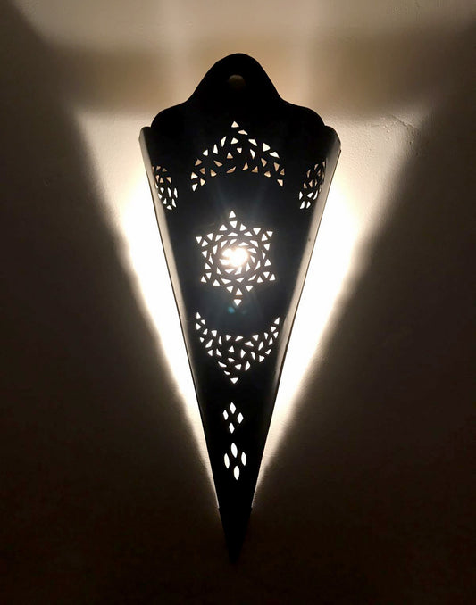 Applique Da Muro Lampada Lanterna Alluminio Bronzomarocco Marocchina Etnico 1039