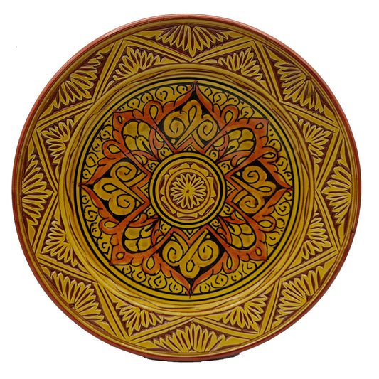 Piatto Ceramica Terracotta Parete Diam.27cm Etnico Marocchino Marocco 1301211522