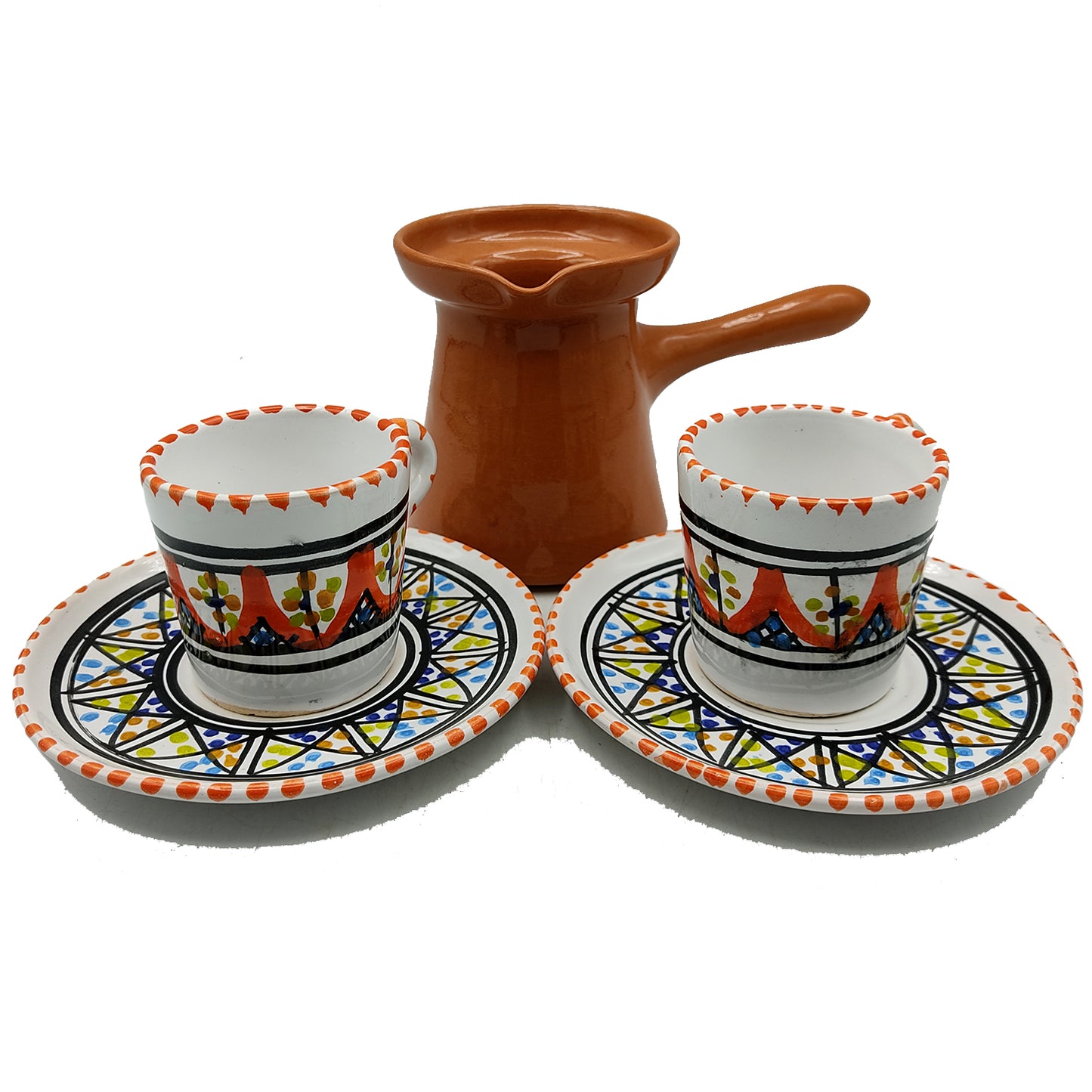 Caffettiera Turca Ottomana Tradizionale in Terracotta Smaltata Caffè Turco Arabo Fatta a Mano 1512201201