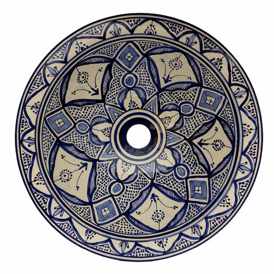 Lavabo Lavandino da Bagno Ceramica Terracotta Etnico Marocco Marocchino 1603221101