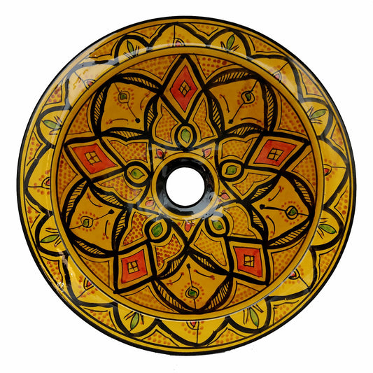 Lavabo Lavandino da Bagno Ceramica Terracotta Etnico Marocco Marocchino 1603221205