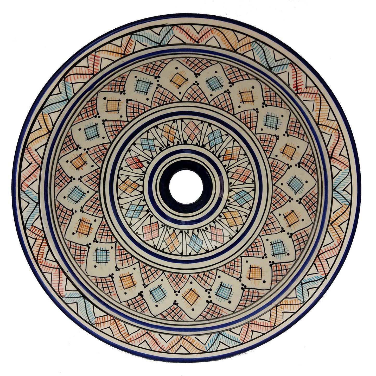 Lavabo Lavandino da Bagno Ceramica Terracotta Etnico Marocco Marocchino 1603221206