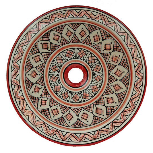 Lavabo Lavandino da Bagno Ceramica Terracotta Etnico Marocco Marocchino 1603221211