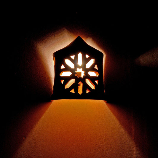 Arredamento Etnico Applique Parete Lampada Terracotta Marocchina 0303201001