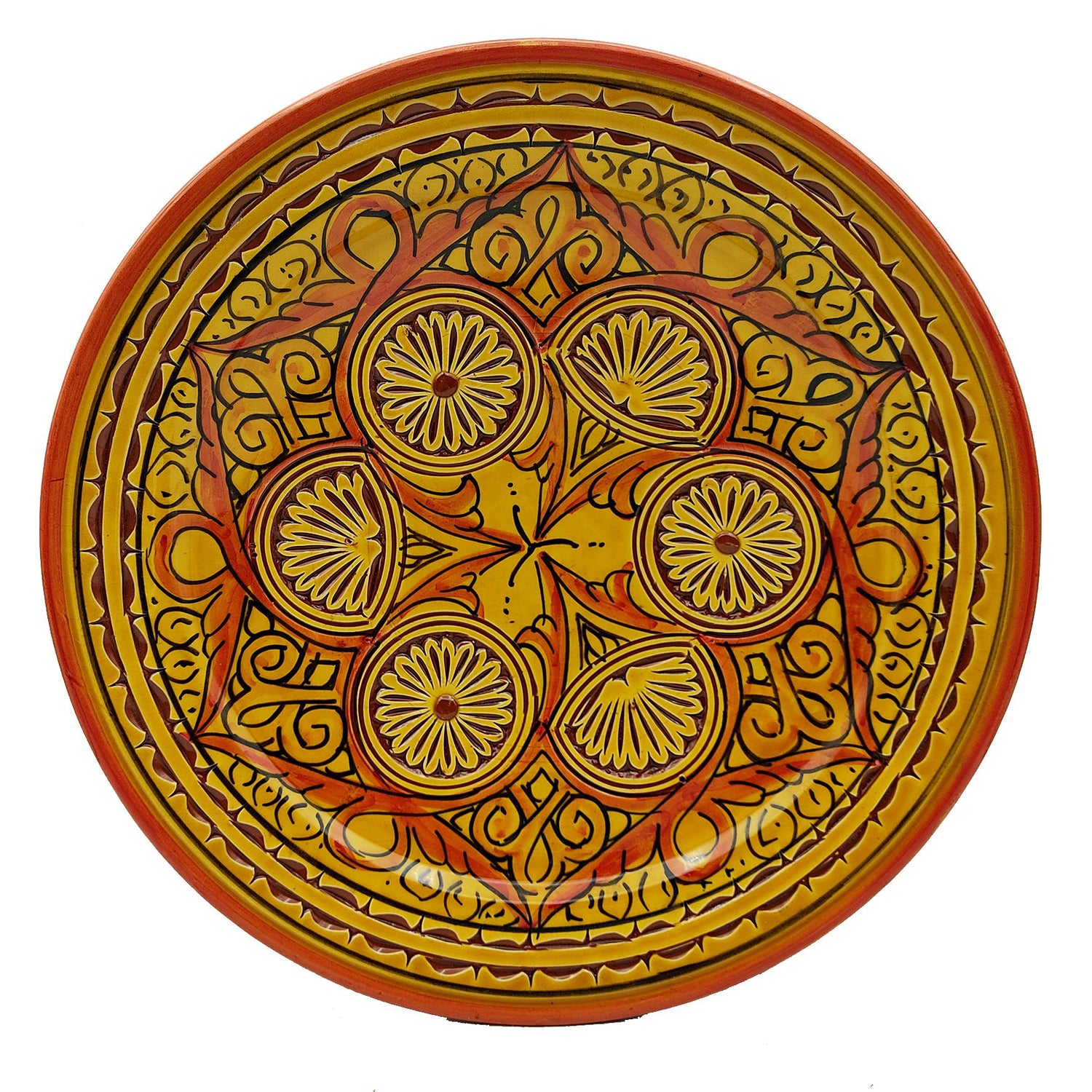 Piatto Ceramica Terracotta Parete Diam.30cm Etnico Marocchino Marocco 1801221101