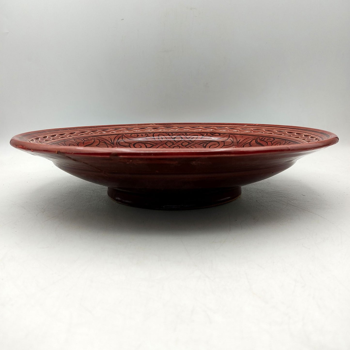 Piatto Ceramica Terracotta Parete Diam.30cm Etnico Marocchino Marocco 1801221118