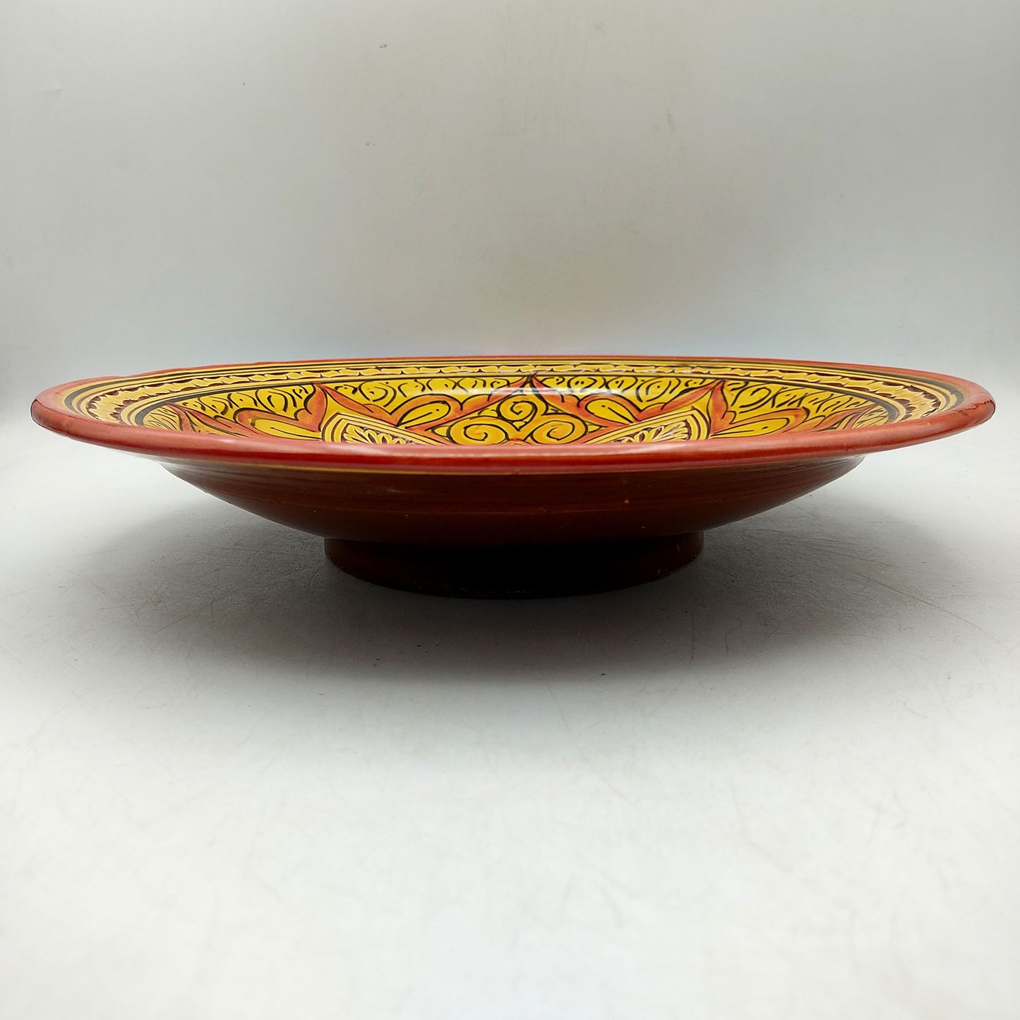 Piatto Ceramica Terracotta Parete Diam.30cm Etnico Marocchino Marocco 1801221129
