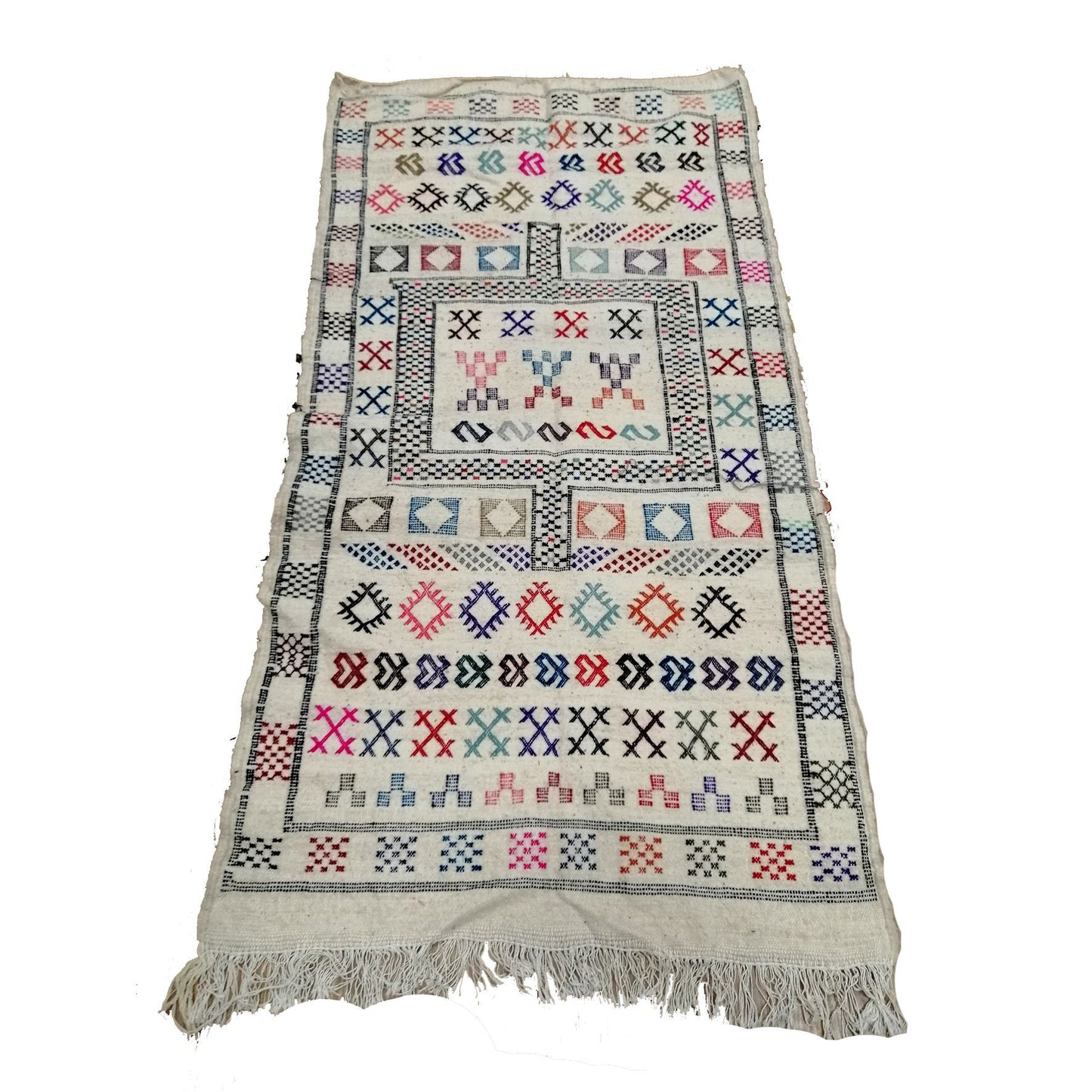 Etnisch meubeltapijt Kelim Berber Marokko Afrikaanse originele wol Tn 2207190902