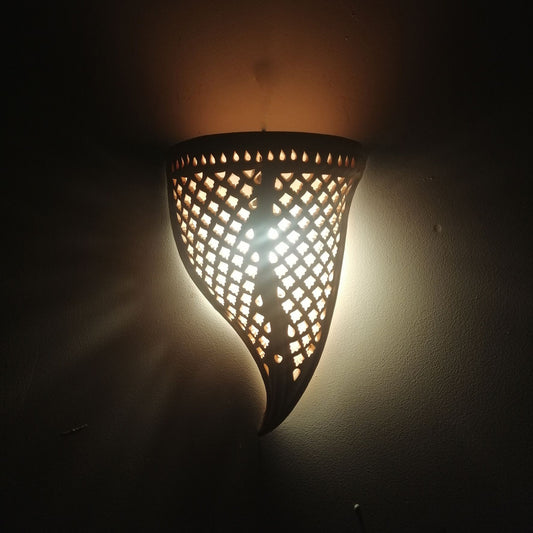 Arredo Etnico Applique Parete Lampada Terracotta Tunisina Marocchina 0211201002