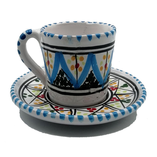 Servizio Tazzine da Caffe Ceramica Dipinta a Mano Tunisina Marocchina 1211200914